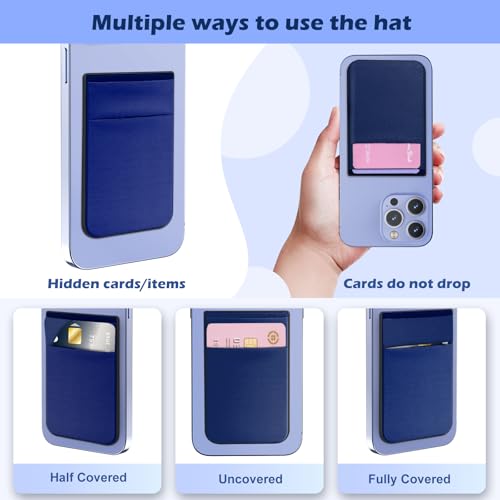 CloudValley Magnetic Wallet Compatible with MagSafe for iPhone 17/16/15/14/13/12 Series, 5 Card Stick on Back of Phone Credit Cards& ID Card Cell Phone Card Holder for Phone Case with Mag-Safe, Blue - color: Blue