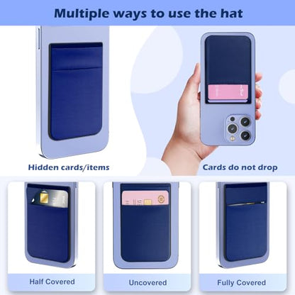 CloudValley Magnetic Wallet Compatible with MagSafe for iPhone 17/16/15/14/13/12 Series, 5 Card Stick on Back of Phone Credit Cards& ID Card Cell Phone Card Holder for Phone Case with Mag-Safe, Blue - color: Blue