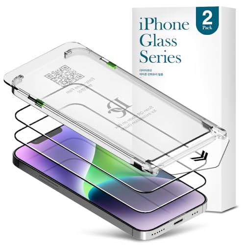 2 PACK Premium Glass Screen Protector for iPhone 14 Plus with [Easy Auto Dust Removal Installation Kit & Bubble Free] 3D Edge Full Coverage, 9H Hardness, Scratch Resistance, Shatterproof, - size: iPhone 14 Plus