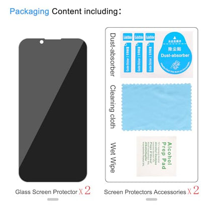 2 Pack Privacy Screen Protector for iPhone 13 Pro/ 14/13 6.1 Inch