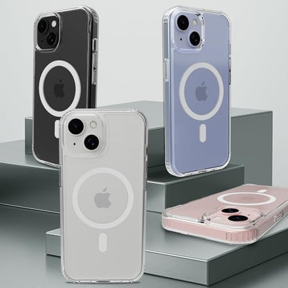 Magnetic iPhone 14/13 case,Compatible with Magsafe, Military-Grade Protection,Slim Translucent Matte Shockproof with Anti-Scratch Anti-Fingerprint Phone Cover (Transparent, iPhone 14/13) - color: Transparent, size: iPhone 14/13