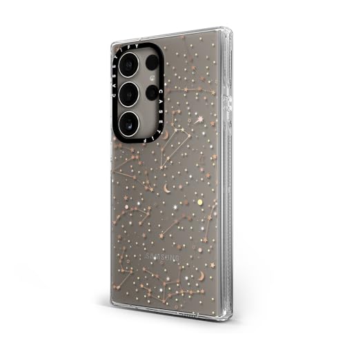 CASETiFY for Galaxy S24 Ultra Case - Impact Clear | Not Yellowing | 6.6 ft. Drop Protection | Space pattern on clear background/ gold stars and moon universe | Clear - color: Space pattern on clear background, size: Galaxy S24 Ultra