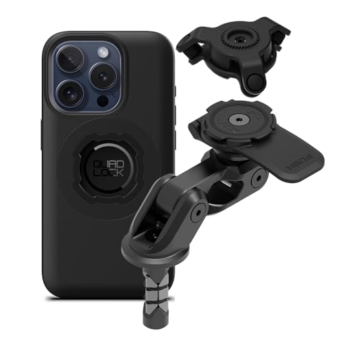 Quad Lock Motorcycle Fork Stem Mount PRO Kit with Vibration Dampener and MAG Phone Case for iPhone 15 Pro - size: iPhone 15 Pro