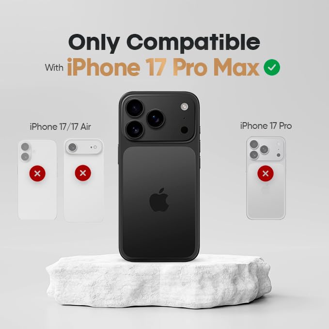 MOTIVE for iPhone 17 Pro Max Case with Belt Clip, Rigid, Kickstand | 6.9" | Ranger v1 Series, Black, 360° holster, open-top/open-bottom port access, textured grip, slim - size: iPhone 17 Pro Max