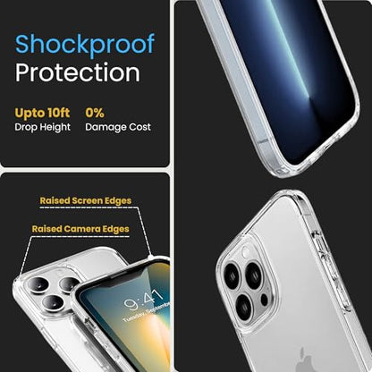 for Apple iPhone 13 Pro Max Case 6.7", Anti Yellowing Silicone 13 Pro Max Phone Case, Transparent Crystal Clear Phone Cases with Shockproof Drop Protection, Compatible with Magsafe Wireless Charging - color: Transparent