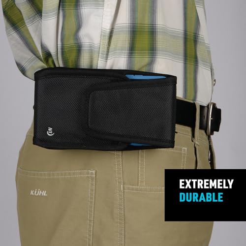 Nite Ize Clip Case Cargo Universal Rugged Phone Holster - Holster for Men's & Women's Belts - Utility Belt Pouch - Phone Accessories - XX-Large, Black - size: XX-Large, style: Vertical