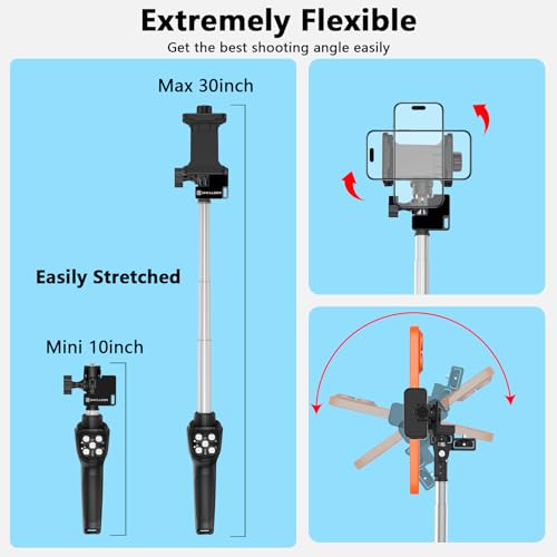 Waterproof Selfie Stick with Phone Case - Professional Underwater Phone Case for with Rechargeable Stick (2th Waterproof Selfie Stick)
