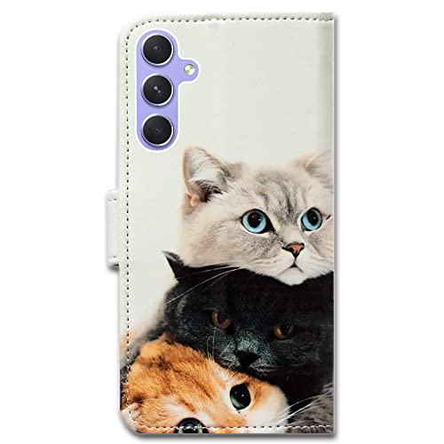Bcov Case for Galaxy A54, Cute Brown Cat Leather Flip Phone Case Wallet Cover with Card Slot Holder Kickstand for Samsung Galaxy A54 5G - color: Cute Brown Cat