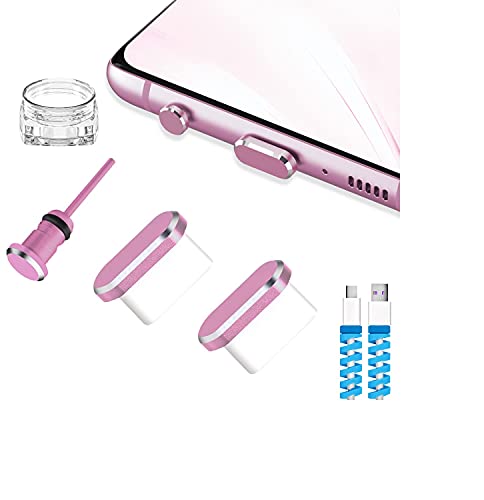 USB C Dust Plugs Charging Port Cover Caps, 2 PCS (Pink) - color: Pink