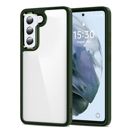 HOOMIL Case for Samsung Galaxy S21 (ONLY, Not Fit Plus, FE, Ultra), Non-Yellowing, Drop Protection, Anti-Scratch Transparent Hard Back Phone Cover - Dark Green - color: Dark Green, size: Samsung Galaxy S21
