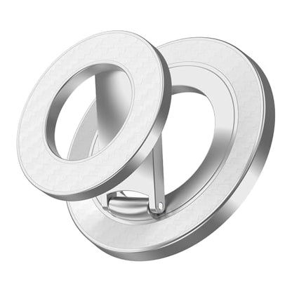 MagSafe Phone Ring Holder, Magnetic Grip Stand Dual-Sided Phone Holder - color: white