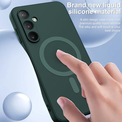 for Galaxy A15 5G Case,Magnetic,Wireless Charging,Slim Dark Green | Soft TPU Silicone Cover Phone Case for Samsung Galaxy A15 5G,Dark Green - color: Dark Green