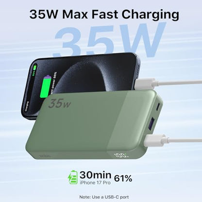 NOBIS Power Bank 35W 10000mAh Portable Charger - color: Green