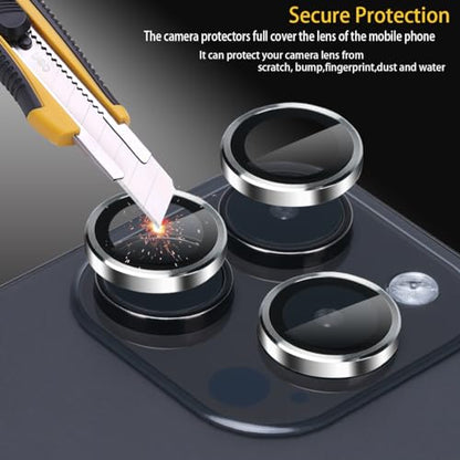 Camera Lens Protector for iPhone 15 Pro/15 Pro Max, Silver - color: Silver