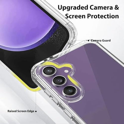 for Samsung Galaxy S24 FE Case Crystal Clear Slim Hard Case Hybrid Shockproof Bumper with Tempered Glass Screen Protector Full Body Anti-Yellow Anti-Scratch Phone Protective Cover - color: Galaxy S24 FE