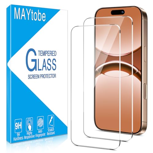 MAYtobe 2-Pack Designed for iPhone 17 Pro Screen Protector Tempered Glass | 9H Hardness, Anti Scratch, Easy to Install - size: iPhone 17 Pro