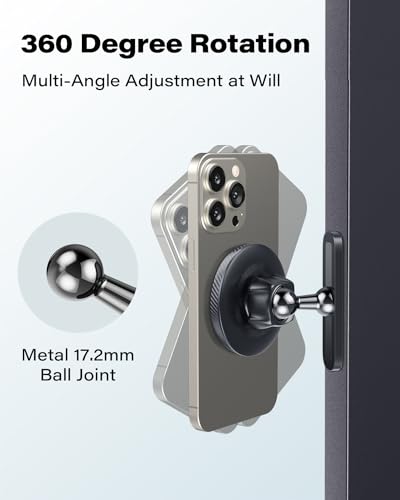 APPS2Car Gym Magnetic Phone Holder, Aluminum Alloy Base & Ball Joint, Black