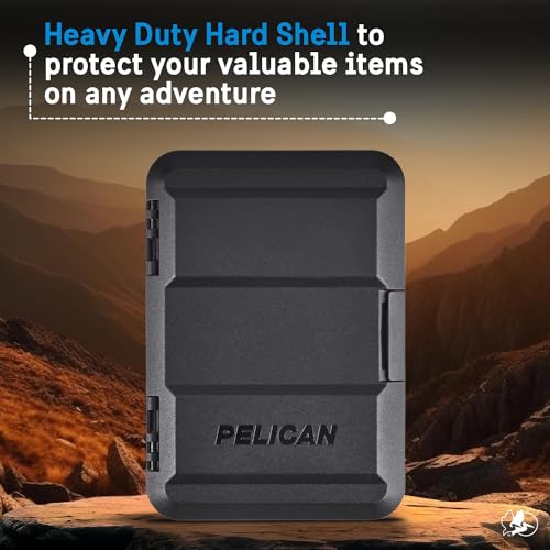 Pelican MagSafe Wallet for iPhone - Slim Magnetic Phone Wallet - Black | Heavy Duty MIL-STD Snap-On Magnetic Card Holder - Detachable Hard MagSafe Wallet for iPhone 17 Pro Max/16/15/14/13/Pixel 10 - color: Black, style: Protector