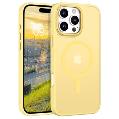 BENTOBEN Magnetic for iPhone 16 Pro Max Case,(Compatible with MagSafe) (Military Grade Drop Protection) Slim Translucent Matte Shockproof with Anti-Fingerprint Phone Case 6.9",Yellow - color: Yellow