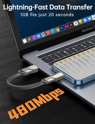 4-in-1 Ultra Short USB C Cable 0.6FT 45W Compatible With Lightning Cable - size: 0.6FT, style: 45W