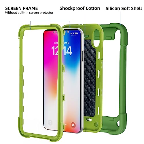 MARKILL Compatible with iPhone X/iPhone Xs Case 5.8 Inch with Ring Stand, Heavy-Duty Military Grade Shockproof Phone Cover for iPhone X/XS. Avocado - color: Avocado, size: iPhone X/iPhone XS 5.8"