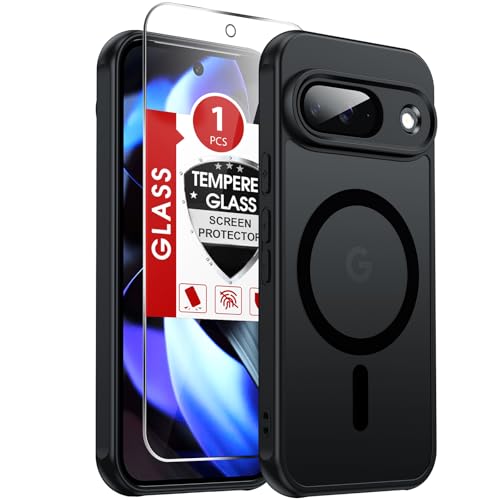 LeYi for Google Pixel-9 Case [MagSafe Fit] Slim Matte Translucent, Black | Pixel 9 Phone Cover with Screen Protector & Camera Bump Protection,Sleek & Shockproof Funda para Pixel9 Unlocked Android - color: Black, size: Pixel 9 (6.3 Inch)