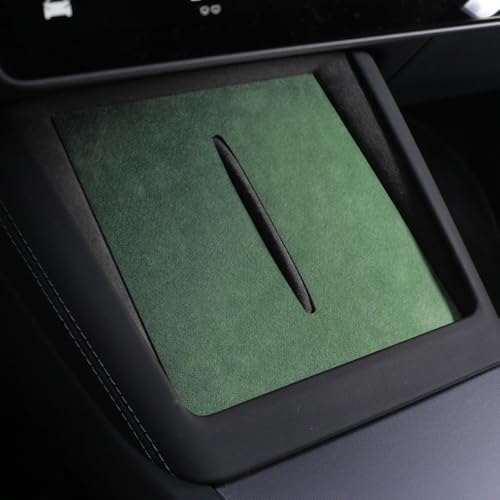 Suede Wireless Charger Pad for Tesla Model 3 24-26 Model Y 25-26 Green - color: Green