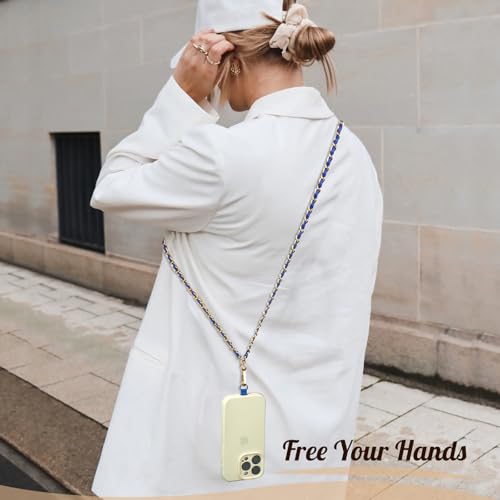 TiMOVO Phone Lanyard Metal Chain Crossbody, Sapphire Blue - color: Sapphire Blue, size: Standard