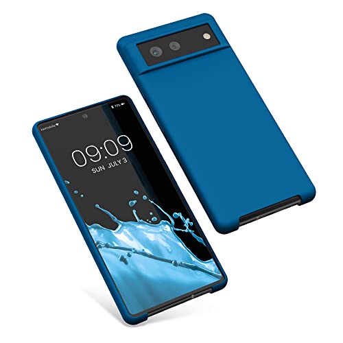 kwmobile Case Compatible with Google Pixel 6 Case - TPU Silicone Phone Cover with Soft Finish - Blue Reef - color: Blue Reef, size: Pixel 6