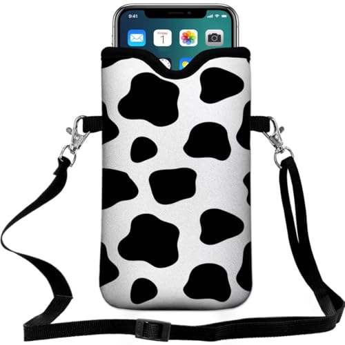 Cell Phone Sleeves Bag Case Crossbody Neoprene Holder Lanyard Phone Pouch for Women Men 7.5 X 4.5 Inches - Diary Cattle - color: Diary Cattle