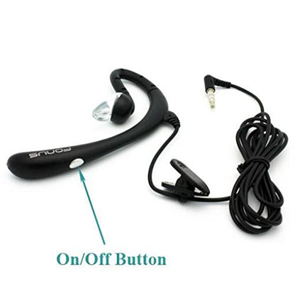 Wired Headset Mono Hands-Free Earphone 3.5mm Headphone Earpiece Boom Microphone Single Earbud Black for Verizon iPhone 6 Plus, 6S, 6S Plus
