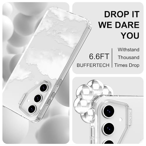MOSNOVO Case for Samsung Galaxy S24 FE, [Buffertech 6.6ft Military-Grade Drop Protection] [Anti Peel Off Tech] Clear TPU Bumper Phone Case Cover Design - Cloud - color: Clear - Cloud, size: Samsung Galaxy S24 FE