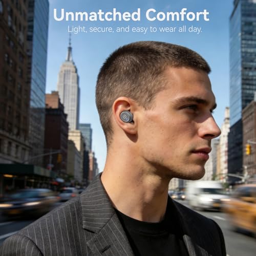 TOZO T10 Wireless Earbuds Powerful Bass Stereo Wireless Charging, APP, IPX8 - color: Matte Gray