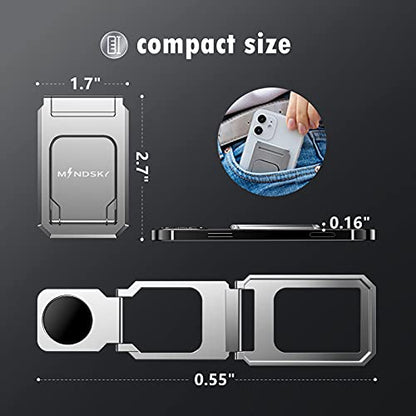 Phone Ring Holder Finger Kickstand 360°Rotation Cellphone Back Grip Foldable Cell Phone Stand for Desk Compatible with iPhone iPad Smartphones Tablets (Aluminum Alloy Silver) - color: Aluminum Alloy Silver