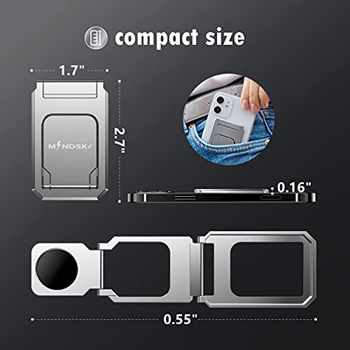 Phone Ring Holder Finger Kickstand 360°Rotation Cellphone Back Grip Foldable Cell Phone Stand for Desk Compatible with iPhone iPad Smartphones Tablets (Aluminum Alloy Silver) - color: Aluminum Alloy Silver
