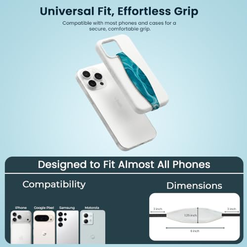 Switchbands Colorful Phone Grip Strap – Reversible Elastic Phone Strap, Adhesive-Free, Arthritis Friendly, Anti-Theft Phone Strap, Wireless Charging Compatible, Universal Fit – Blue & Cobalt Blue - color: Blue & Cobalt Blue, size: Pack of 1