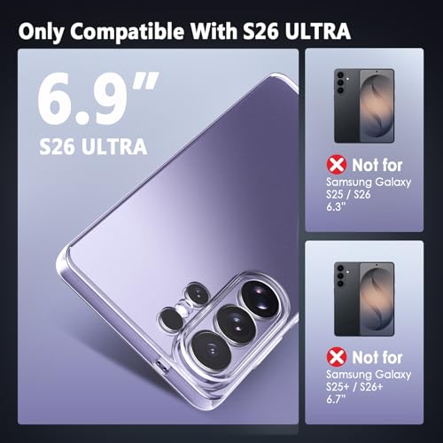 TENOC Phone Case for Samsung Galaxy S26 Ultra, Clear Case Shockproof Protective Bumper Slim Cover - color: Clear, size: S26 Ultra