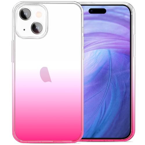 JJGoo Compatible with iPhone 15 Case Clear, Soft Clear TPU Phone Cases, Shockproof Transparent Bumper Cover Slim Thin Phone Case, Gradient Pink - color: Gradient Pink