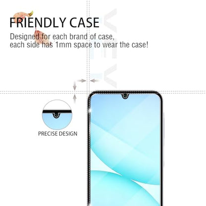 Galaxy A17 HD Clear Tempered Glass Screen Protector + Camera Lens Protectors, [2+2 Pack] [3D Glass] [Anti-Glare] [Bubble-Free] Screen Protector Glass For Samsung Galaxy A17 - size: Galaxy A17
