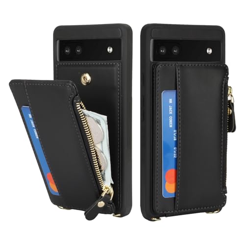 Cavor Compatible with Google Pixel 6a Case Wallet, Black - color: Black, size: Google Pixel 6a