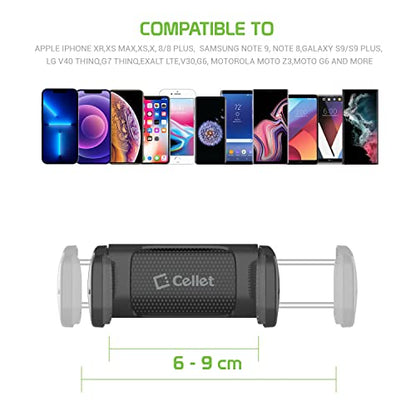 Cellet Vehicle Rear View Mirror Phone Holder Mount Universal Smartphone Cradle Compatible to iPhone 14 Pro Max Mini SE 13 12 11 XR XS Galaxy Z Flip Z Fold S22 S21 S20 S10 Google Map GPS Navigation - style: Style 3