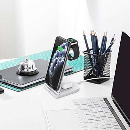 Charger Stand 15W Fast Charging Dock Station 3 in 1 Mobile Phone Holder Charger