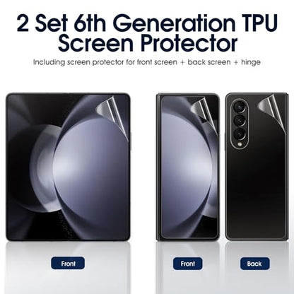 2 Sets Screen Protector for Samsung Galaxy Z Fold 5-7.6", Front/Back Full Coverage Soft Protective Film, Premium Folding,HD Clear Scratch Resistant - size: Samsung Galaxy Z Fold 5