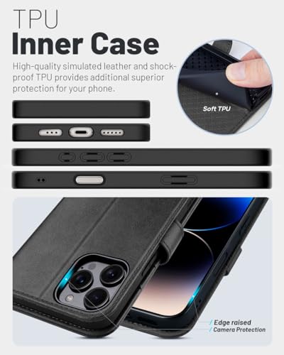 OCASE Compatible with iPhone 16 Pro Max Wallet Case, PU Leather Flip Folio Case with Card Holders RFID Blocking Kickstand [Shockproof TPU Inner Shell] Phone Cover 6.9 Inch 2024, Graphite - color: Graphite