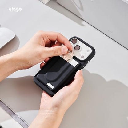 elago Key Magnetic Wallet Card Holder for iPhone - color: Black