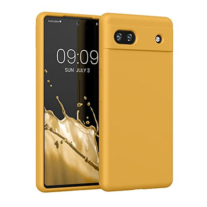 kwmobile Case Compatible with Google Pixel 6a Case - TPU Silicone Phone Cover with Soft Finish - Mango - color: Mango, size: Pixel 6a