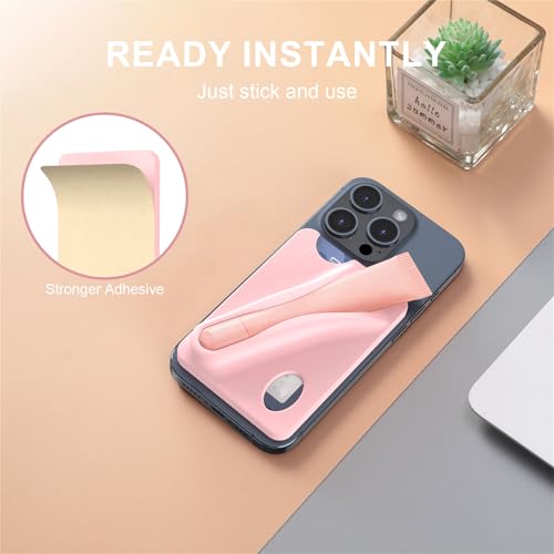 DOB SECHS Silicone Lip Holder with Card Holder Compatible with Lipstick Lip Glaze Phone Case Back Stick On Holder for iPhone and Android Smartphones （Pink, Small） - color: Pink, size: Small