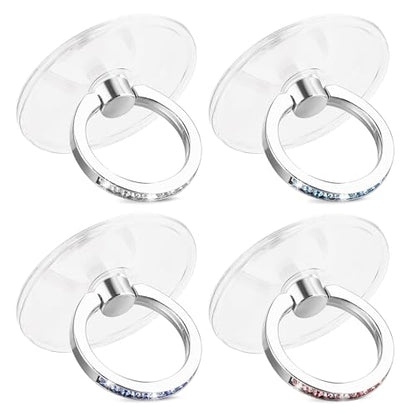 Ymapinc 4Pcs Phone Finger Ring Transparent Bling Cell Phone Case Ring