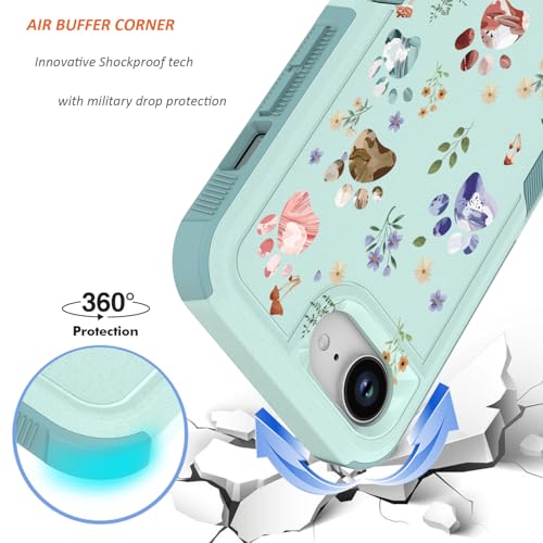 for iPhone 17e Case & iPhone 16e Case: Cute Flowers Floral Design for Girls Women Military Grade Drop Protection TPU Bumper Shockproof Silicone Phone Cover (Dog Paw/Garden) | 2025 - color: Dog Paw/Garden