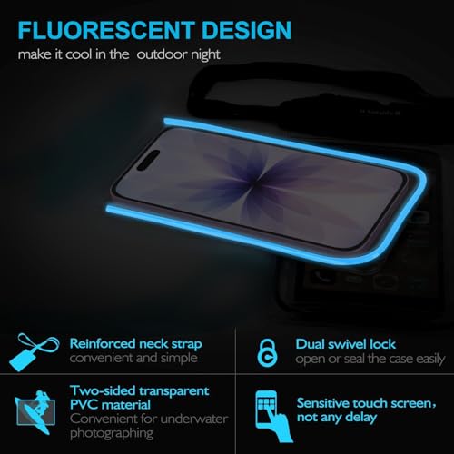 ivoler 2-Pack Waterproof Phone Pouch, Cell Phone Dry Bag for iPhone 17/16/15 Pro Max, Samsung S26/S25 Ultra, Waterproof Phone Case for Beach, Cruise Essentials & Travel, [Fit Up to 7''] - color: Neon Blue & Neon Green